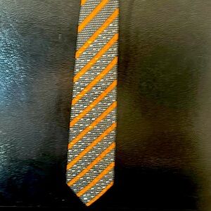Orange and Gray Striped Men's Tie
